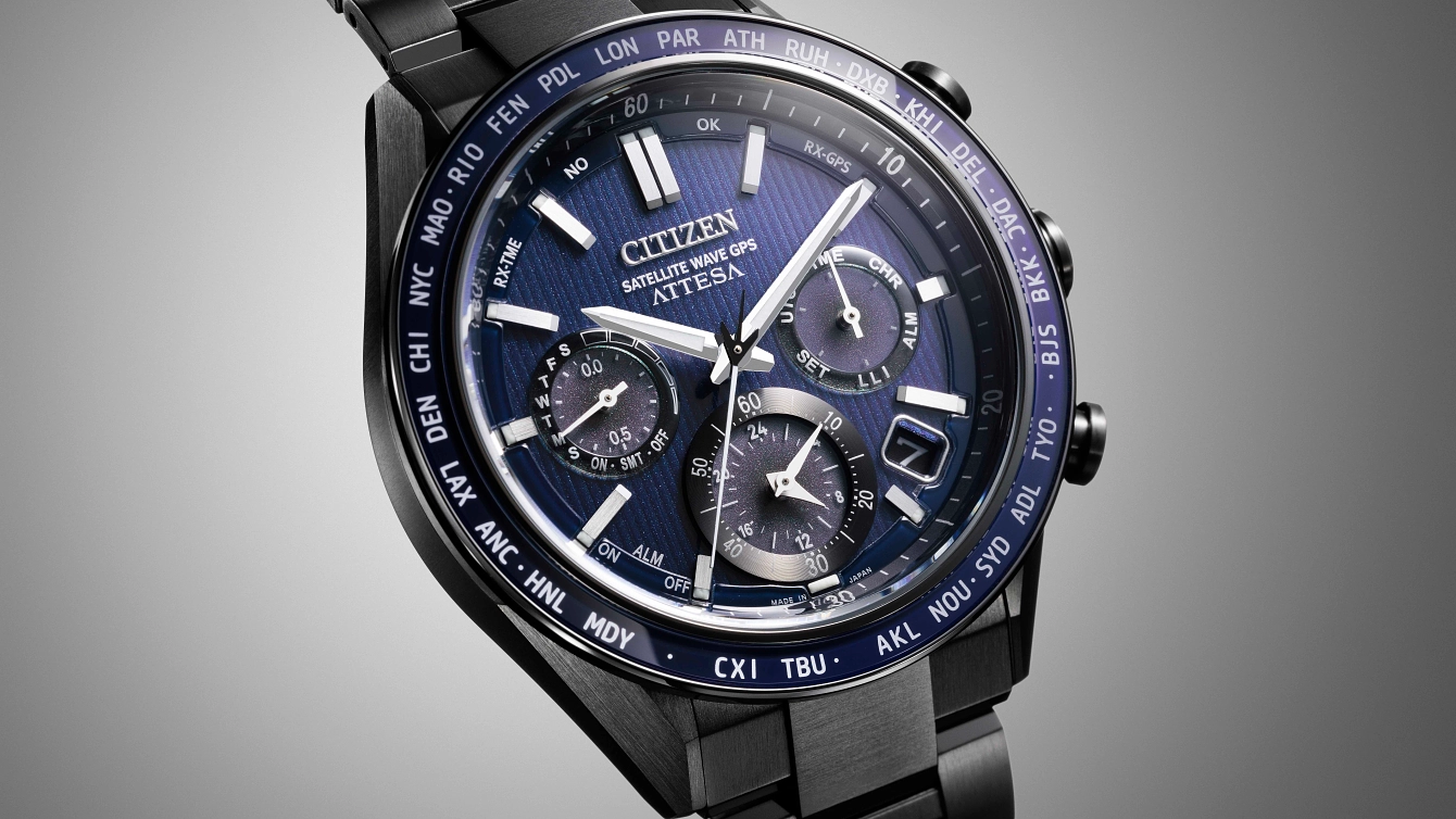 ATTESA Blue Dial Super Titanium with DLC Coating Bracelet CC4059 ATTESA Blue Dial Super Titanium with DLC Coating Bracelet CC4059
